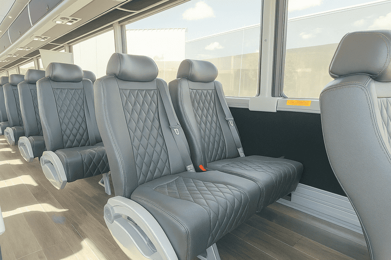 interior of Coach Bus Richardson charter bus