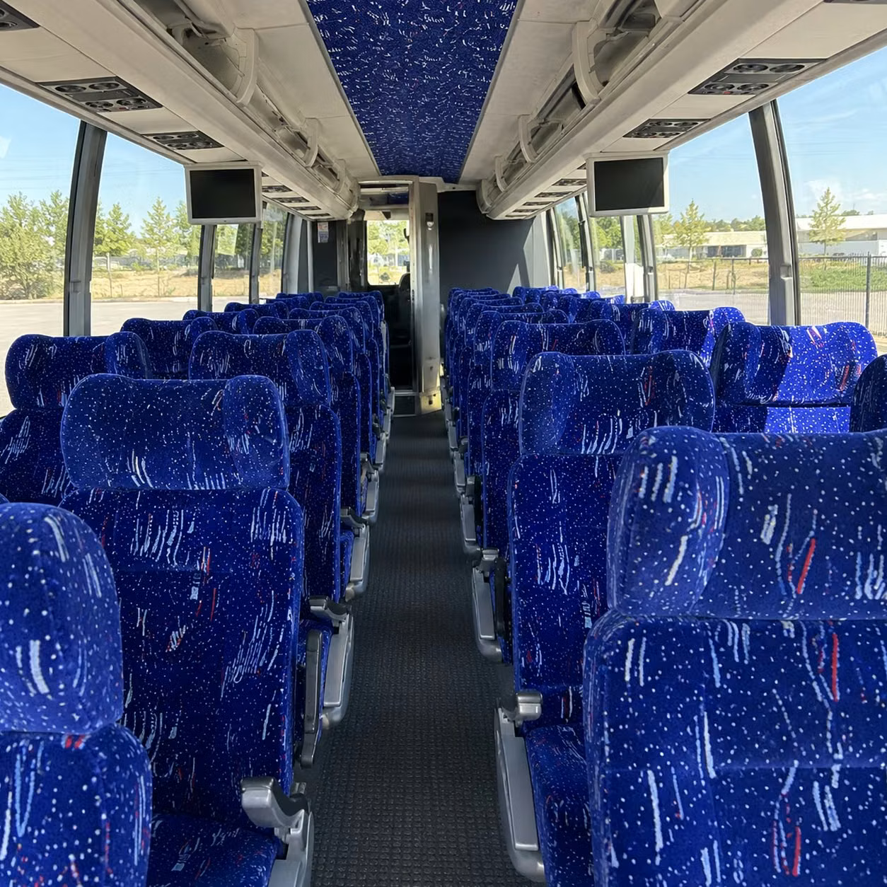 56 passenger charter bus inside